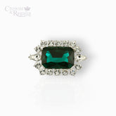 British Crown of India Emerald Crystal - Brooch